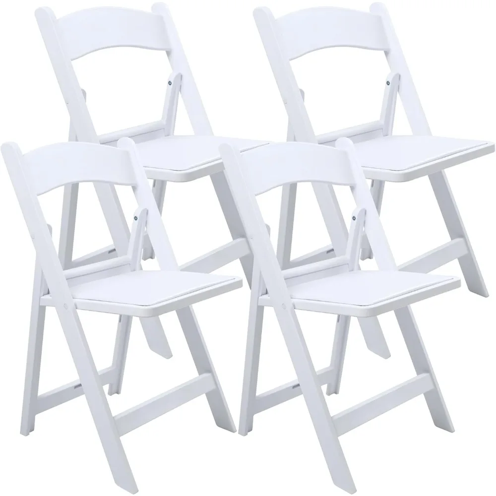 

Heavy-Duty 700lb Folding Chair - White Resin with Padded Seat & Back Support