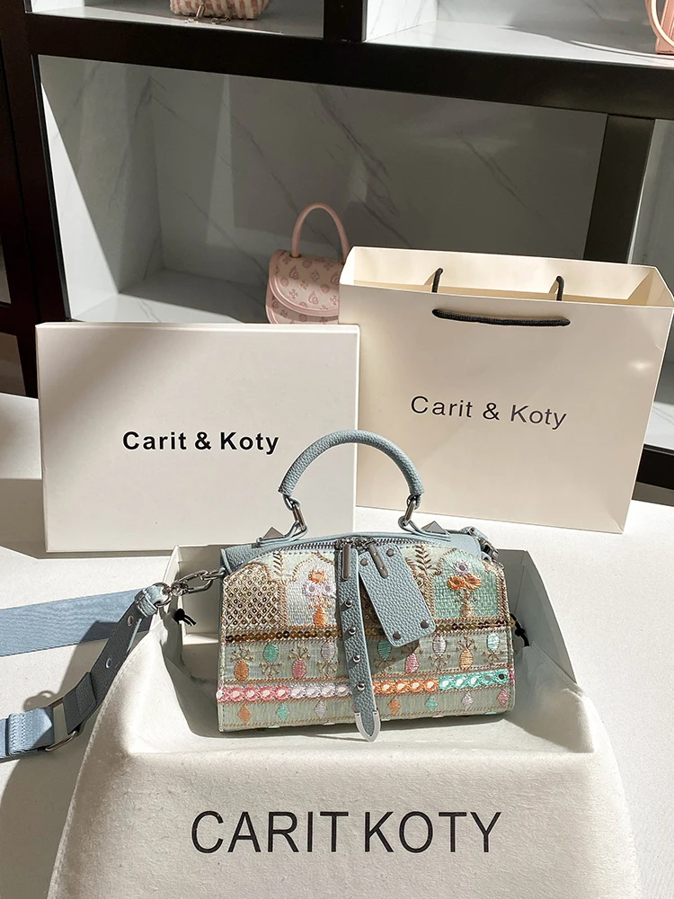 

Popular and Luxury Pillow Bag with Charming Decoration Embroidery Printing Women's Stylish and Versatile Shoulder Crossbody Bag