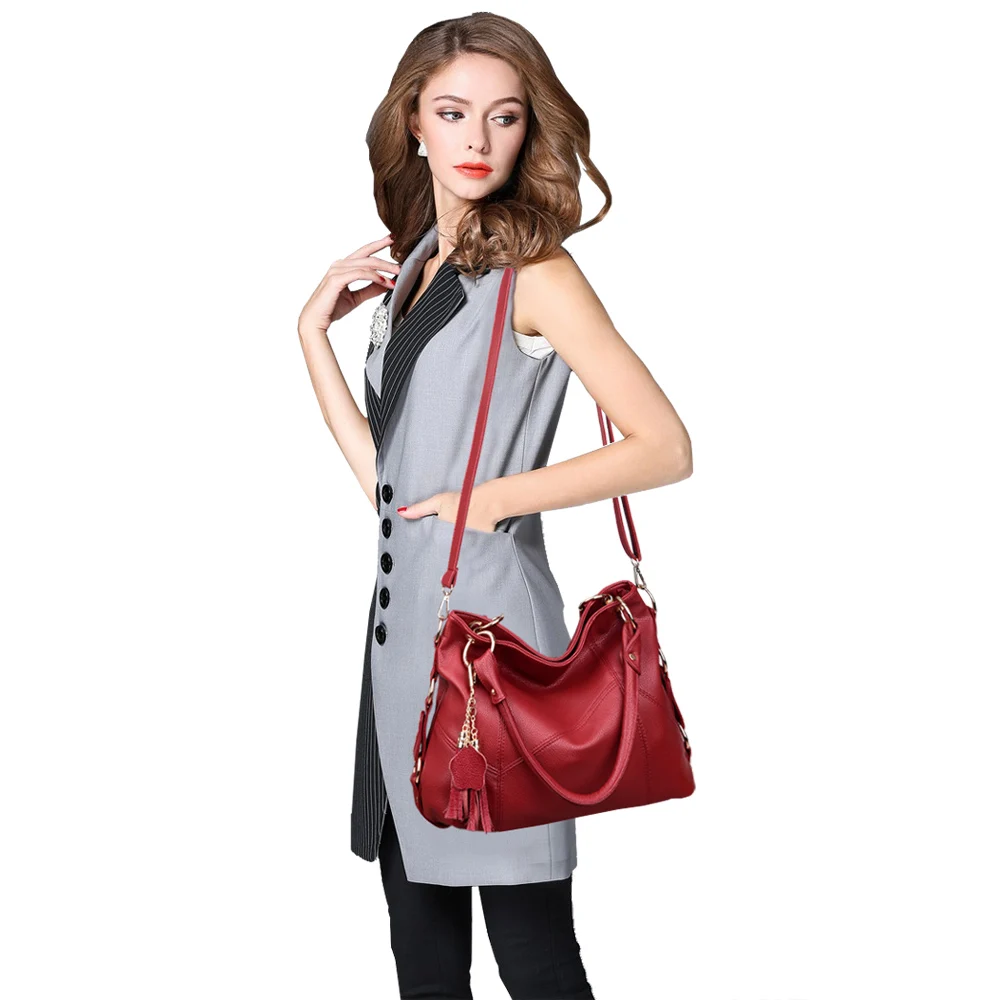 Shoulder Bags for Women Leather Handbags Designer Vintage Retro Tote