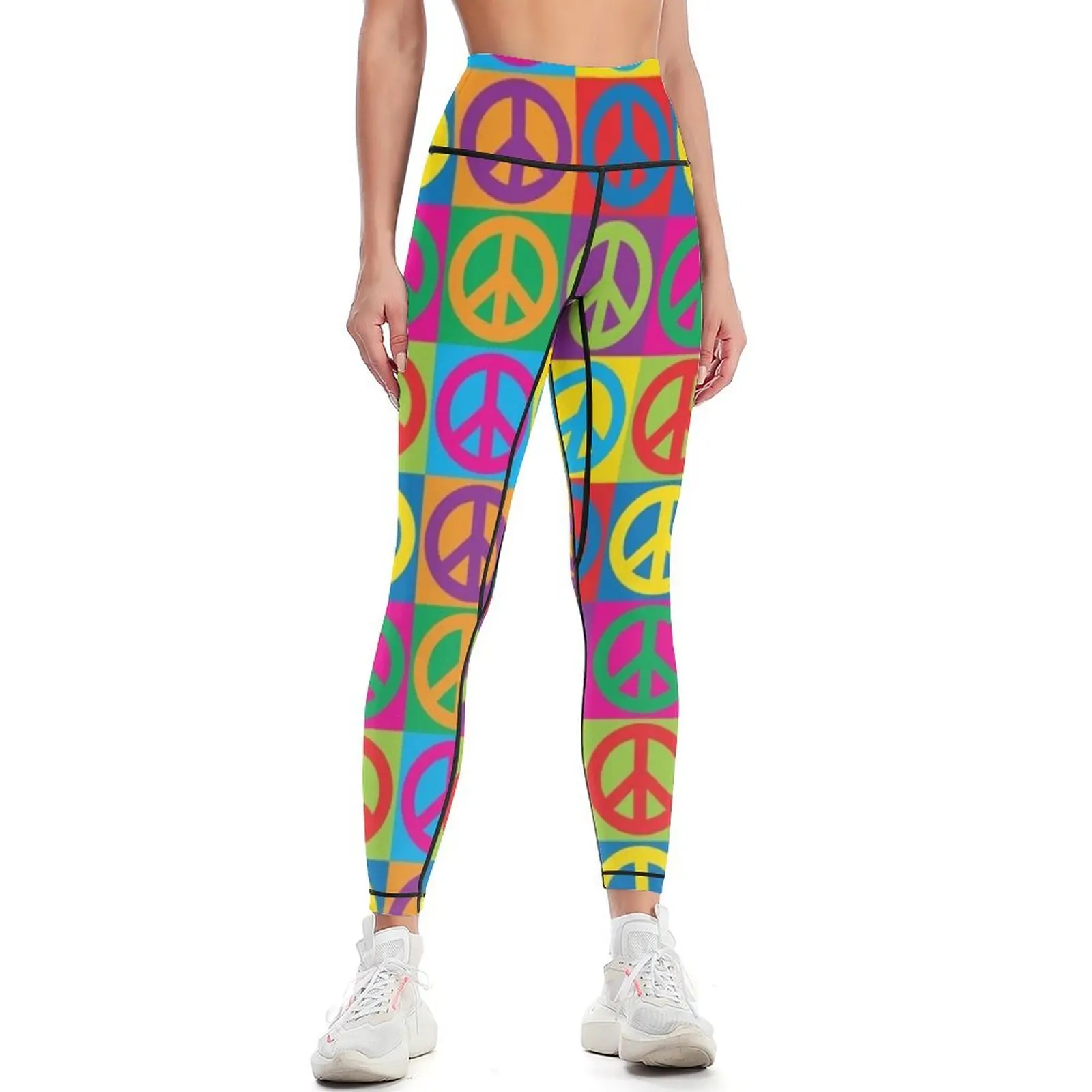 Pop Art Peace Symbols Leggings gym's clothing Women's gym trousers Women's push up Womens Leggings