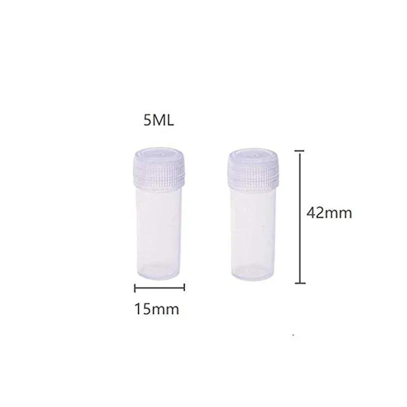 50Pcs/lots 5ml Plastic Small Bottles Sample Pot 5g Mini Clear Packing Containers For Medicine Pill Liquid Powder Capsule Storage