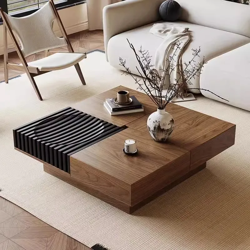 

Unique Solid Wood Coffee Table Multifunctional Minimalist Storage Coffee Table Folding Modern Stolik Kawowy Nowoczesny Furniture