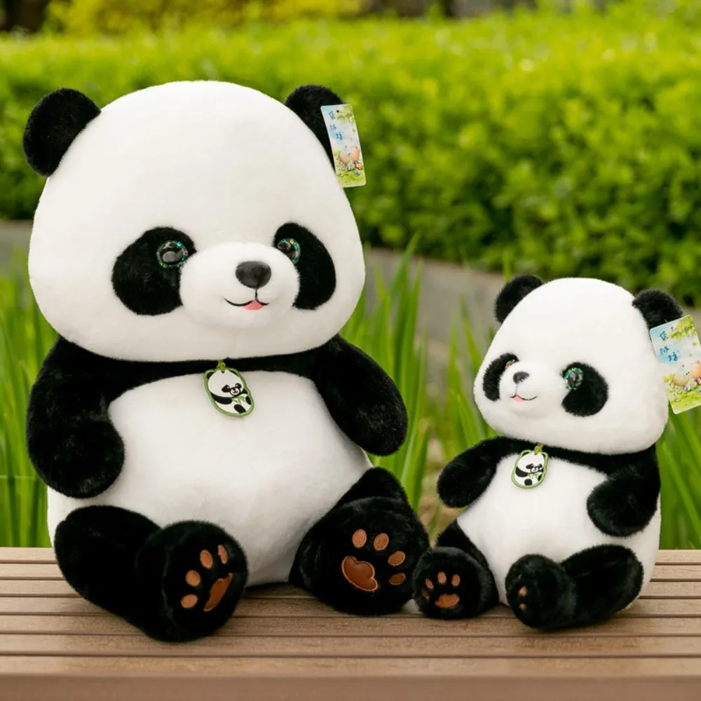 27CM Chinese Panda Plush Toy Green Eyes Chest Listing Super Full Soft Chinese National Treasure Animal Doll Children's Birthday