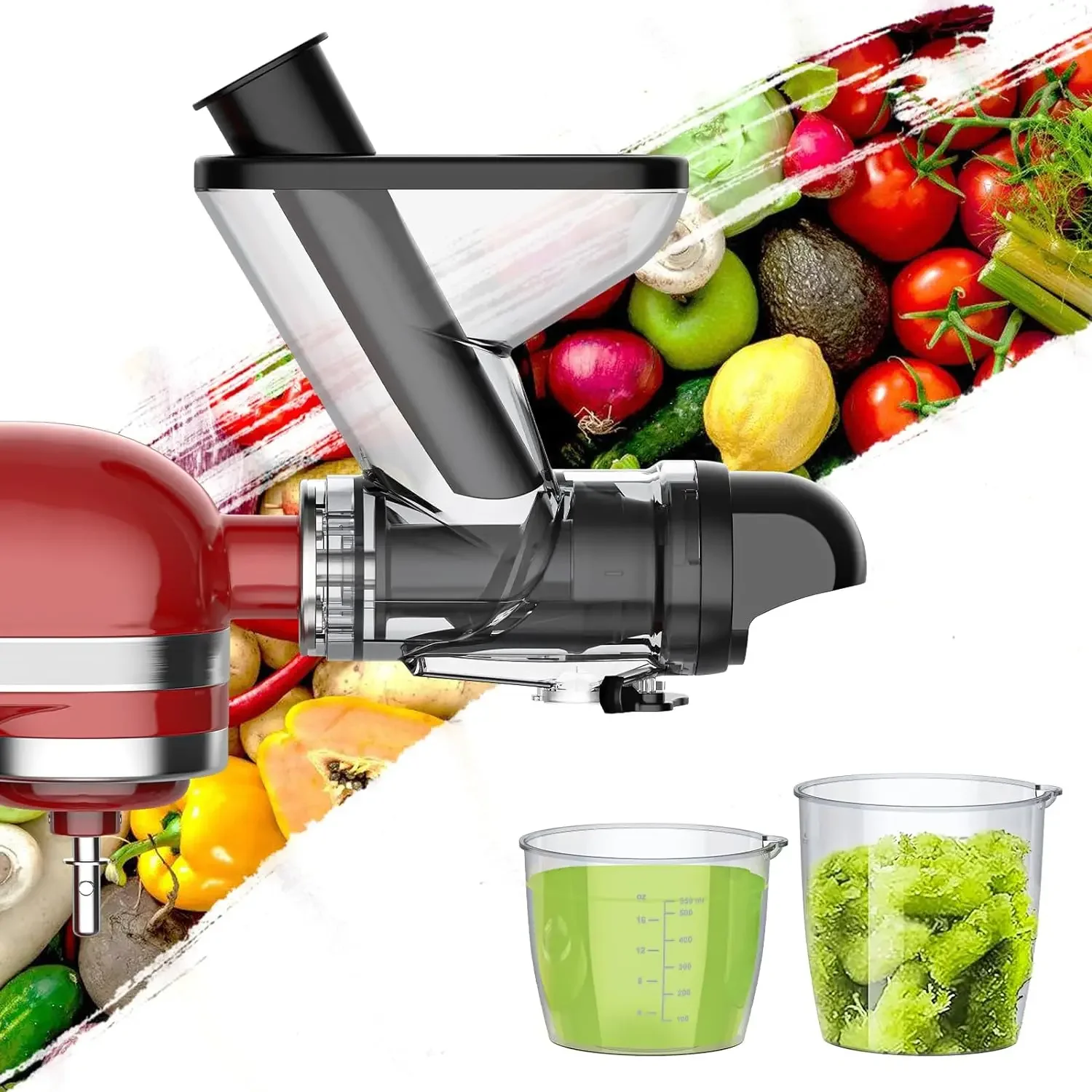 

Slow and Efficient Masticating Juicer Attachment for KitchenAid Mixer - Upgrade Your Cold Press Juicing Experience with High-Qua