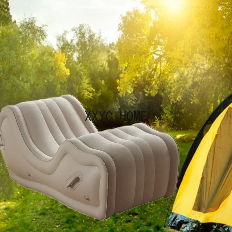 TAO Portable Modern Inflatable Big Sofa Beds Simple Lazy Sofa Lying Chair Folding Lounge Chair with Arm Outdoor Garden Furniture
