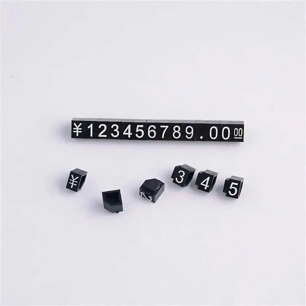 50pcs Combined Price Tag Kit Number Sign Digit Cubes Adjustable Stick For Clothes Phone Laptop