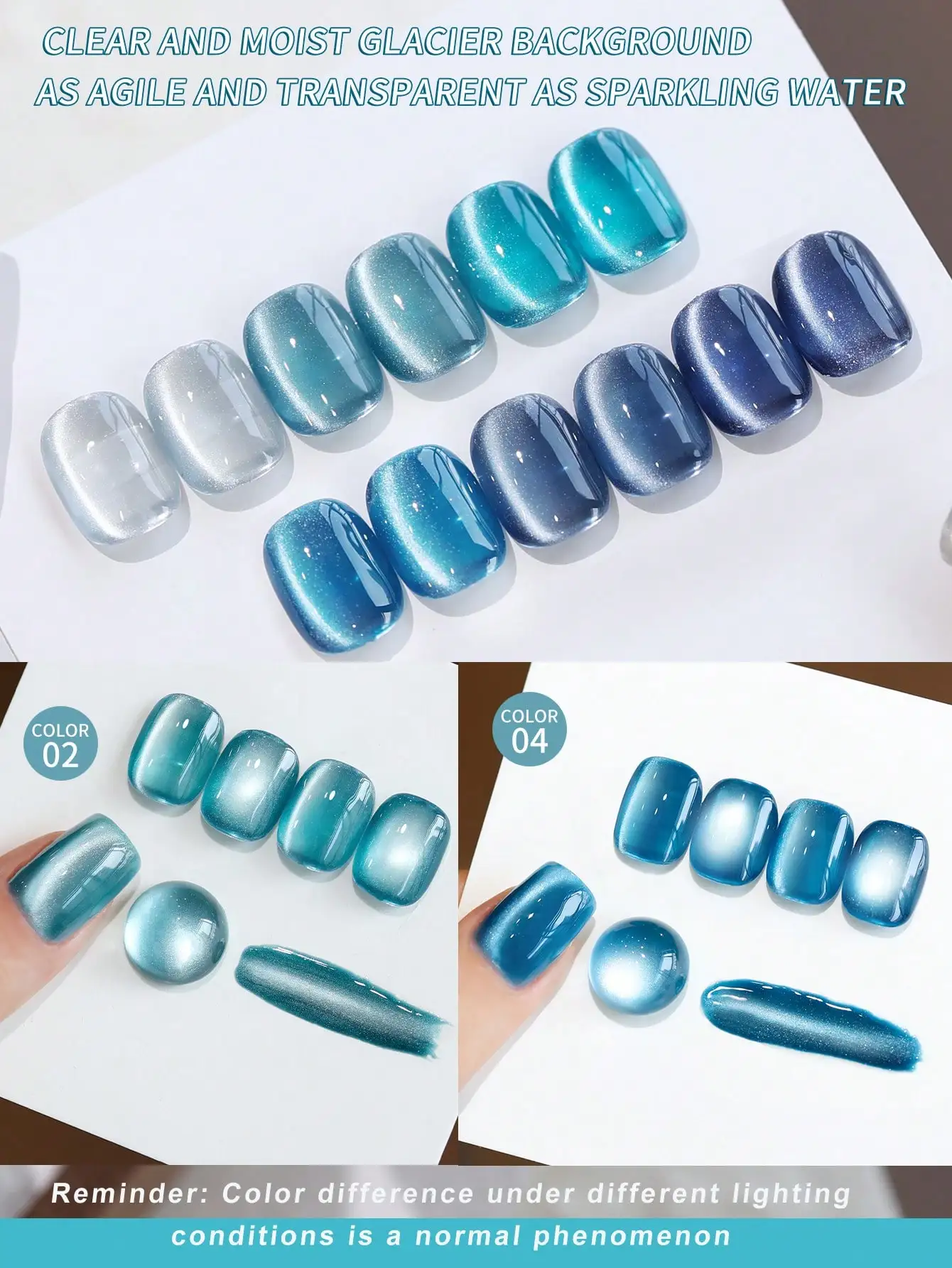 XEIJAYI 6pcs Cat Eye Gel Nagellak Glitter Pailletten Nagellak Verwijderbare UV Polish Nail Art Geschikt voor Nail Art Design