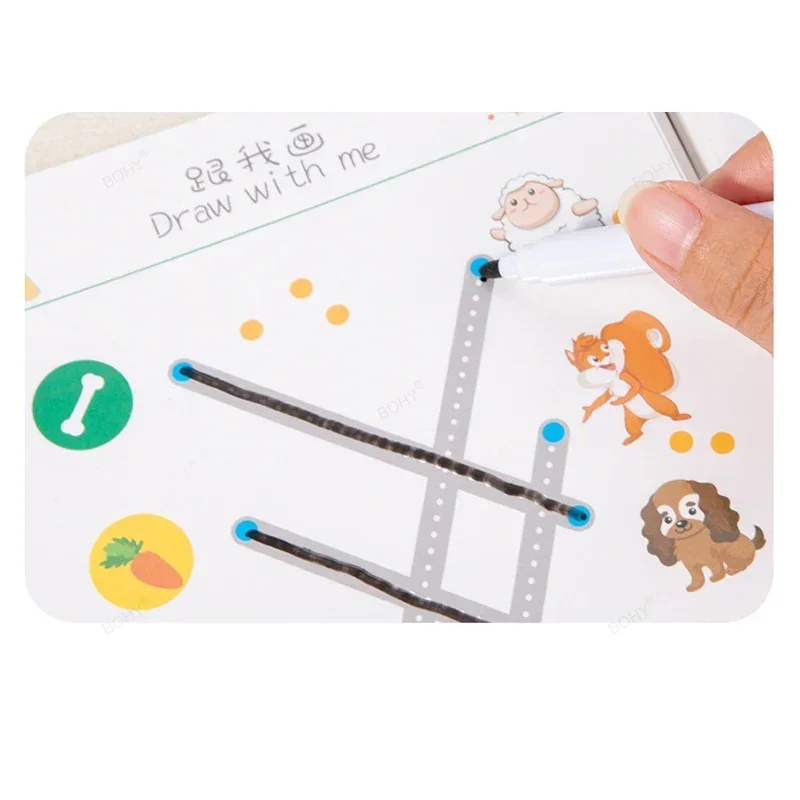 Magic Practice Copybook Montessori Pen Control Training Book Magical Tracing Workbook Reusable Children Drawing Education Books