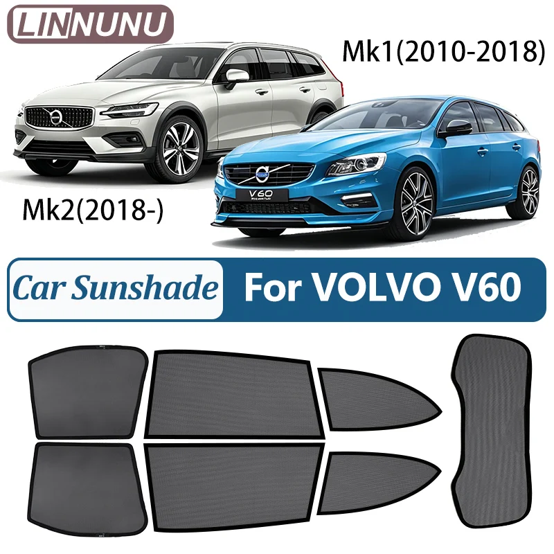 

LINNUNU Magenetic Car Sunshade For VOLVO V60 2010-2026 Windshield Curtain Window Sun Shade UV Protection sunscreen accessories