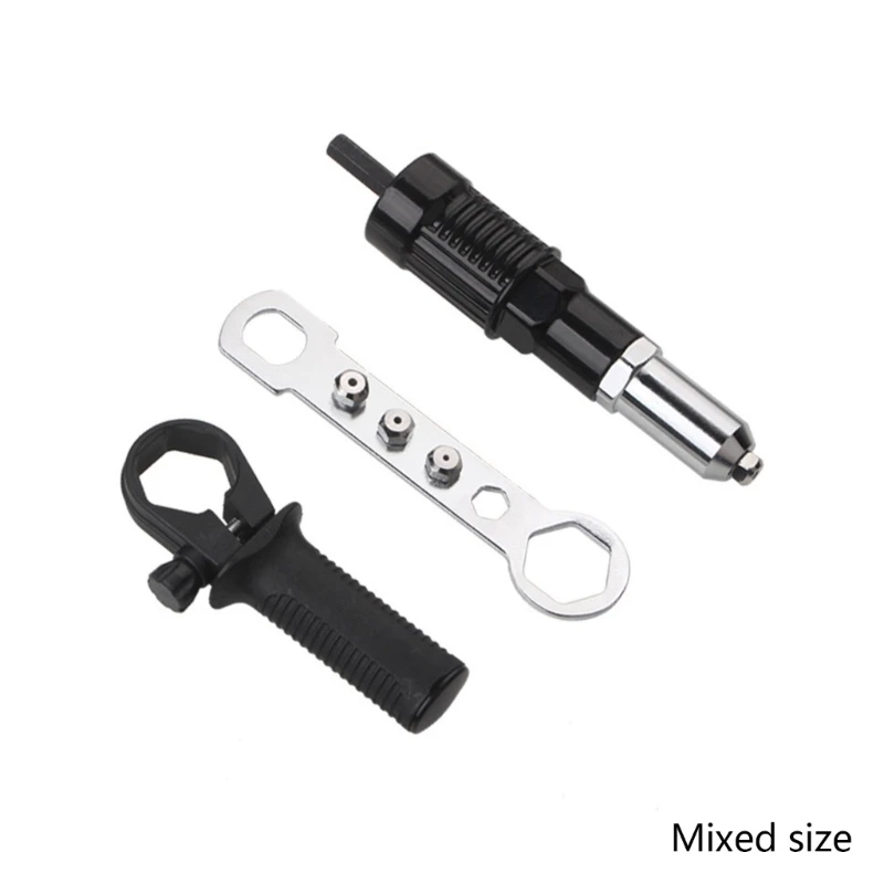 2.4-4.8mm Armas porca rebite Adaptador broca Conjunto conector ferramenta rebitagem substituição