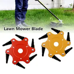 Manganese Steel Cutter Mower Blade 6 Teeth Grass Trimmer Head Rotary Grass Brush Lawn Mower Head Replacement garden tools