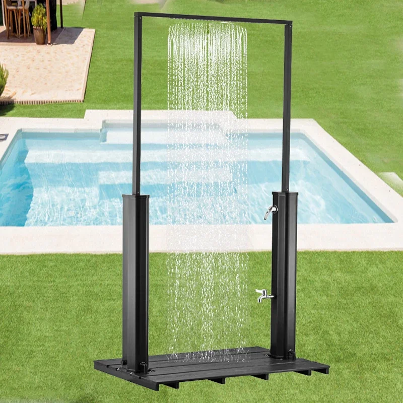 2024 large capacity Silver Solar shower black 40L tank outdoor gate style solar shower showergate solar shower