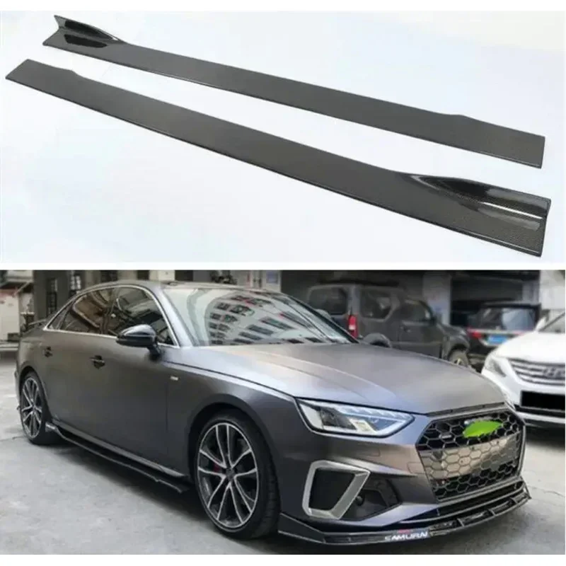 

For Audi A4 S4 RS4 SLINE B9 B10 2017 2018 2019 2020 2021 2022 2023 Side Panels Body Skirts Kit lip Cover Carbon Fiber