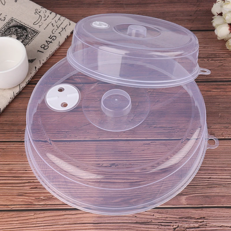 New 1pcs Plastic Microwave Food Cover Clear Lid Safe Vent Kitchen Tools Home Accessories