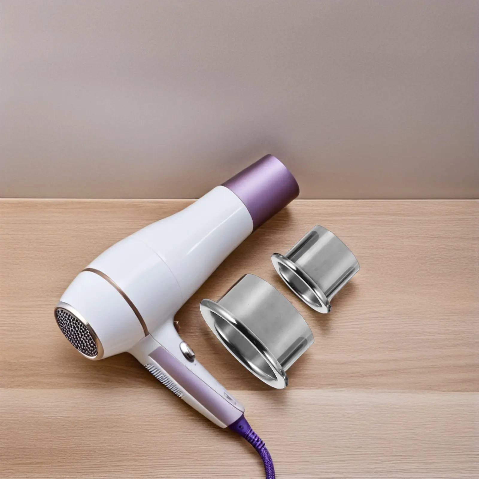 3Pcs Stainless Steel Hair Dryer Holder Insert Secure Blow Dryer Organizer Rack Bathroom Vanity Desktop Salon Hair Tool Storage