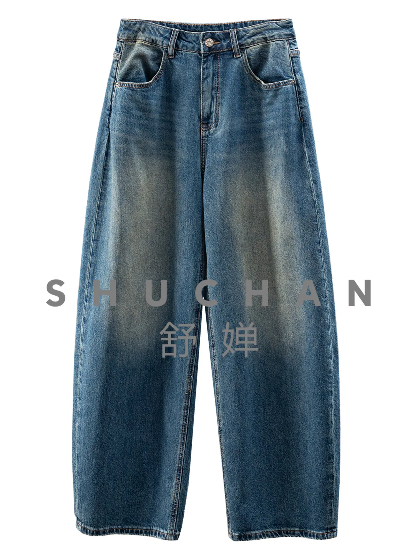 

Джинсы-бананы женские 95F1 Special, модель Early Spring Accen Sense, Law Cabine Esign Ig Wais Wie Leg Sickle