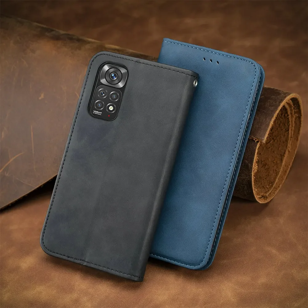 For Redmi Note 12S 11T Mi 11 Lite 13T 5G Protect Case Leather Smooth Book Xiaomi 12 S Pro 13 T 11e 11s Plus 12x Flip Cover Funda