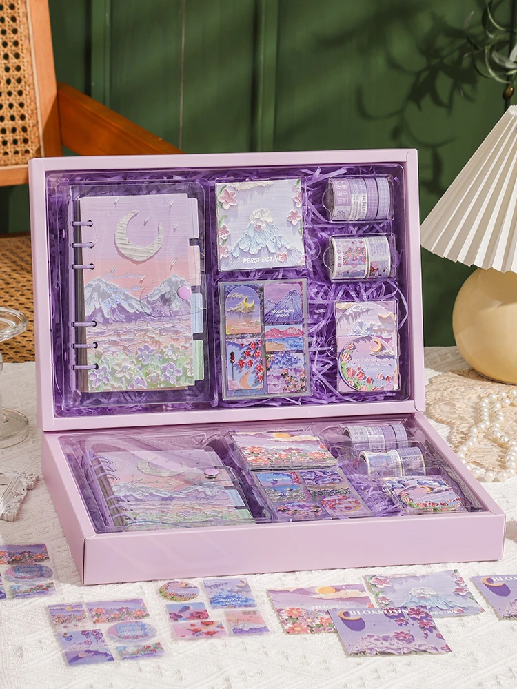 

Милый набор стикеров Ins, украшение для ноутбука, телефона, подарочная коробка с маленьким узором, детский набор материалов для наклеек, канцелярские принадлежности для девочек, па