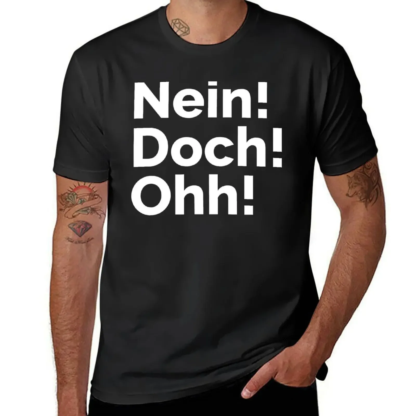 Nein! Doch! Ohh! T-Shirt oversized graphic tee summer top hippie clothes oversized t shirt Men's t-shirt