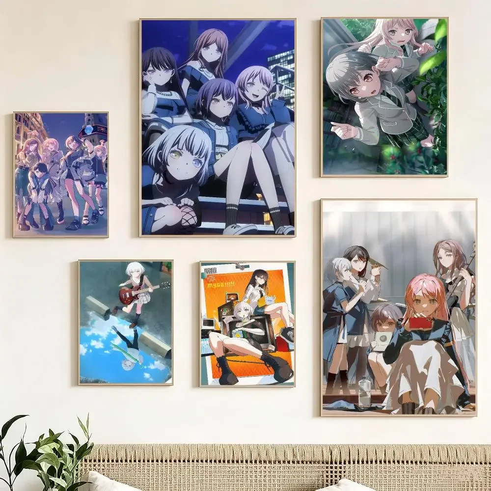Girl Band Anime BanG Dream It s MyGO Poster Pegatina artistica HD autoadhesiva impermeable para salon dormitorio