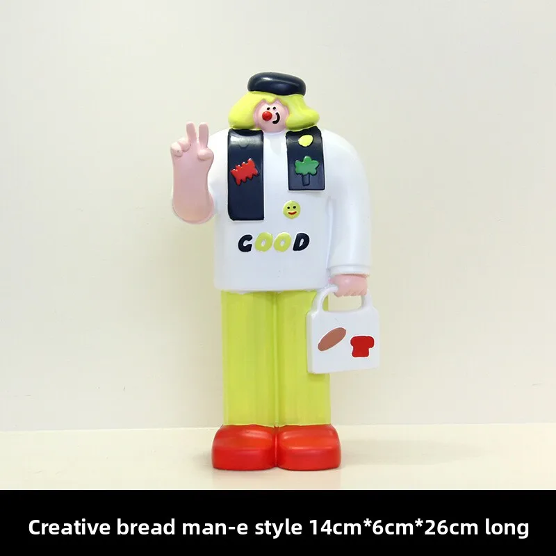 Creative Bread Man Resin Ornaments Handmade Office Desktop Hanging Desktop Ornaments Small Statue Ornaments Birthday Gift