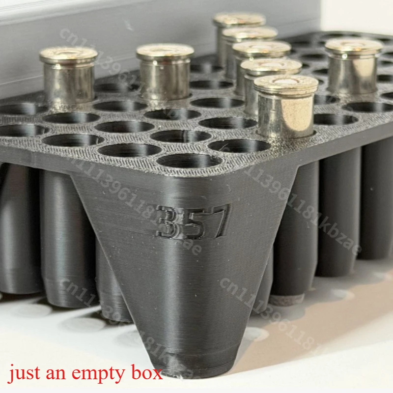 3D Printed .357 Magnum Bullet Storage Box – Ammunition Storage Box for Military Enthusiasts’ Desktops view 4