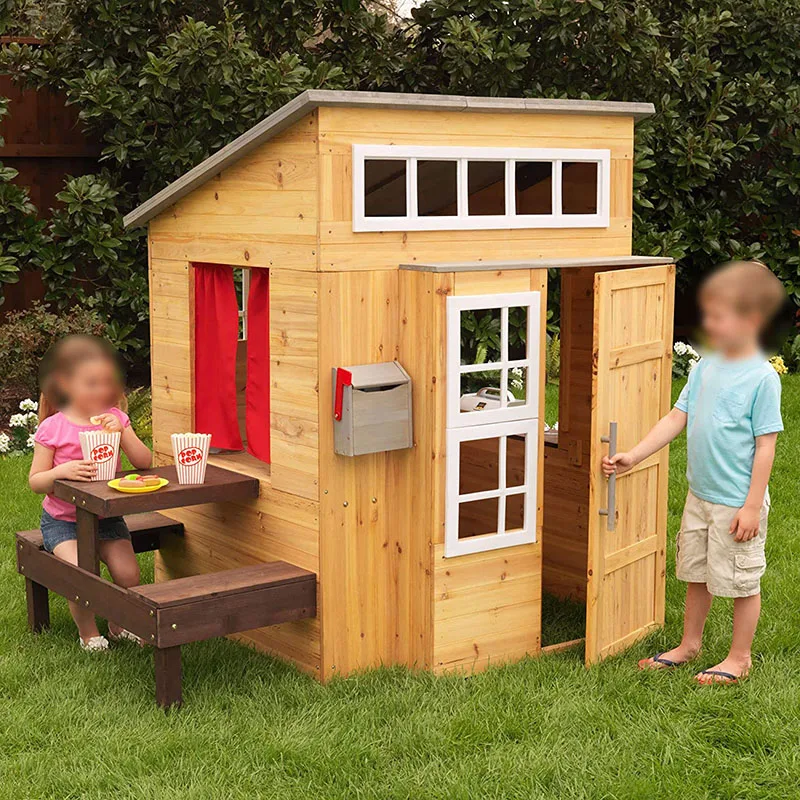 Kindergarten wooden house small house solid wood outdoor mobile children\'s room game toy cabin