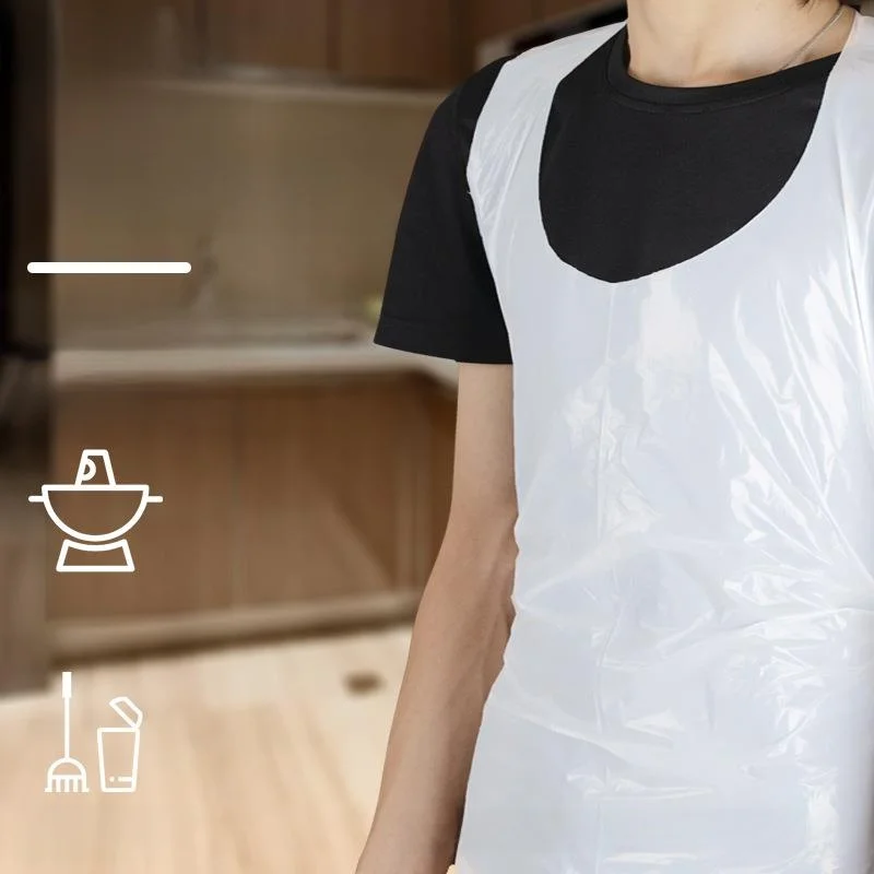 

Disposable Plastic Apron Unisex Kitchen Use Oilproof Waterproof No-Sleeve Waistcoat Chef Apron Household Cleaning Tool