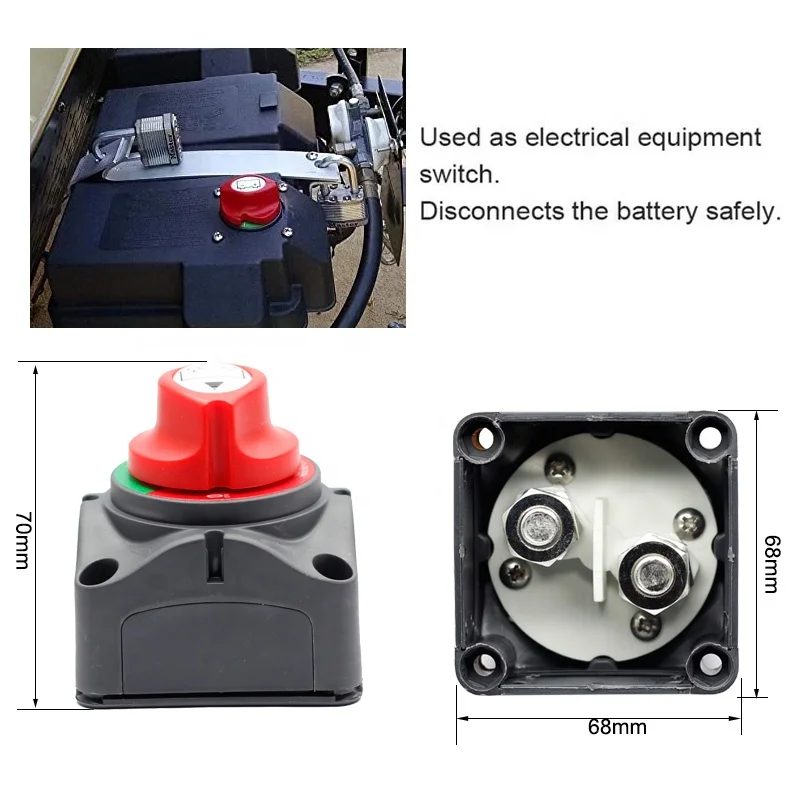 Battery Switch 12-48V Waterproof Heavy Duty Battery Power Cut Master Switch Disconnect Isolator for Car Vehicle RV and Marine Bo