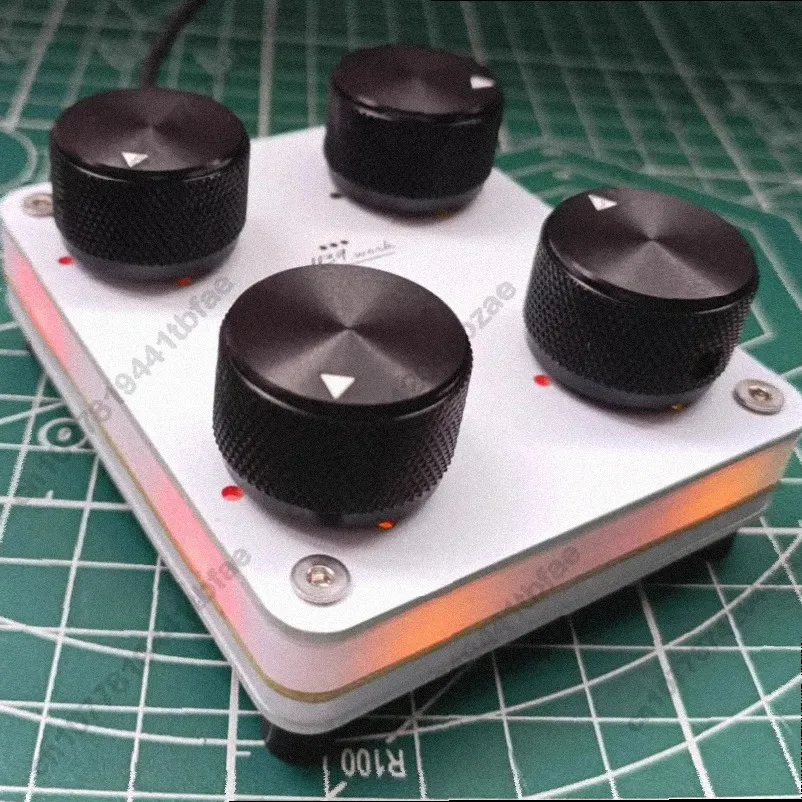 4-knob MIDI controller for music production with customizable CC-mapped USB-C DAW control