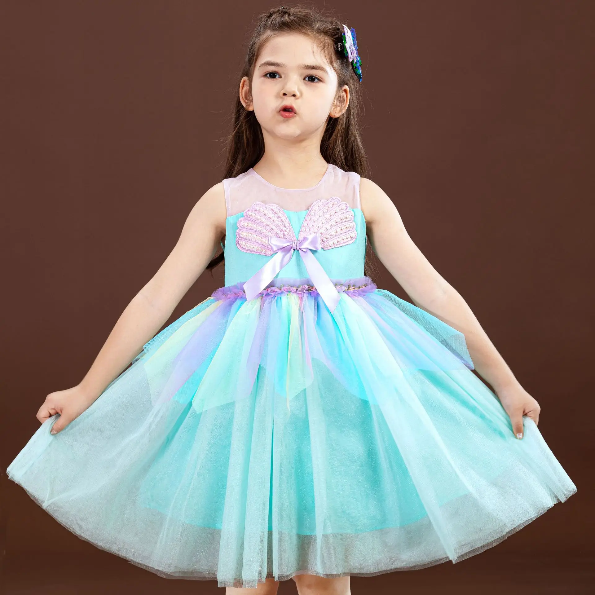 Whole Sale Low Price Mermaid Princess Cosplay Pearl Shell Dress Costume Halloween for Kid