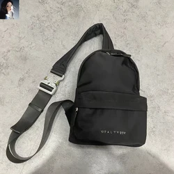 Black ALYX Buckle Shoulder Bag Knapsack 18.5*5*27 cm Men Women Hip Hop Function Metal Buckle Adjustable 1017 9SM Alyx Backpacks