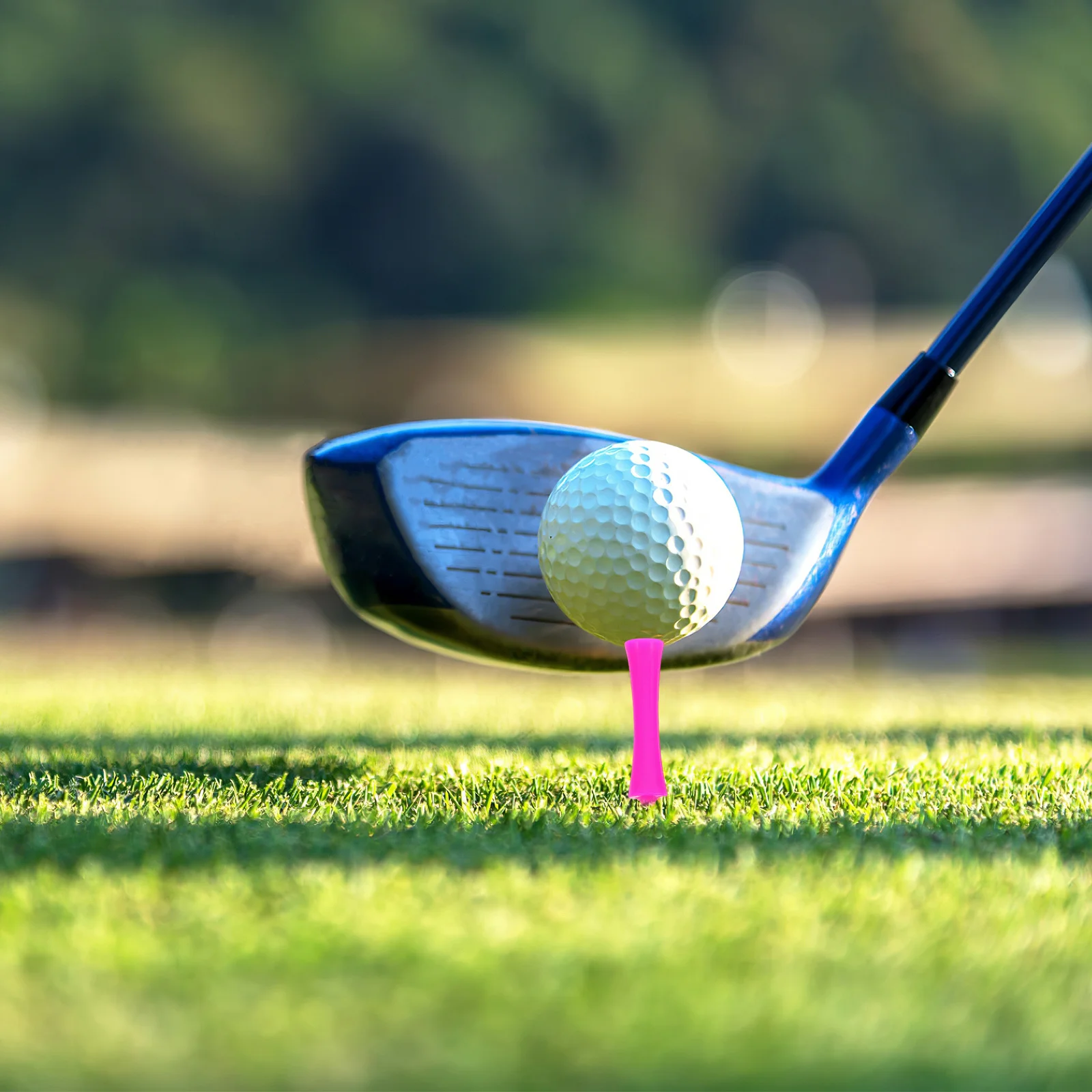 Zestaw 40 tee golfowych, 4 rozmiary: 78 mm, 68 mm, 48 mm, 41 mm, różowe, czerwone, tee stopniowane, plastikowe tee w kształcie zamku do driving range.