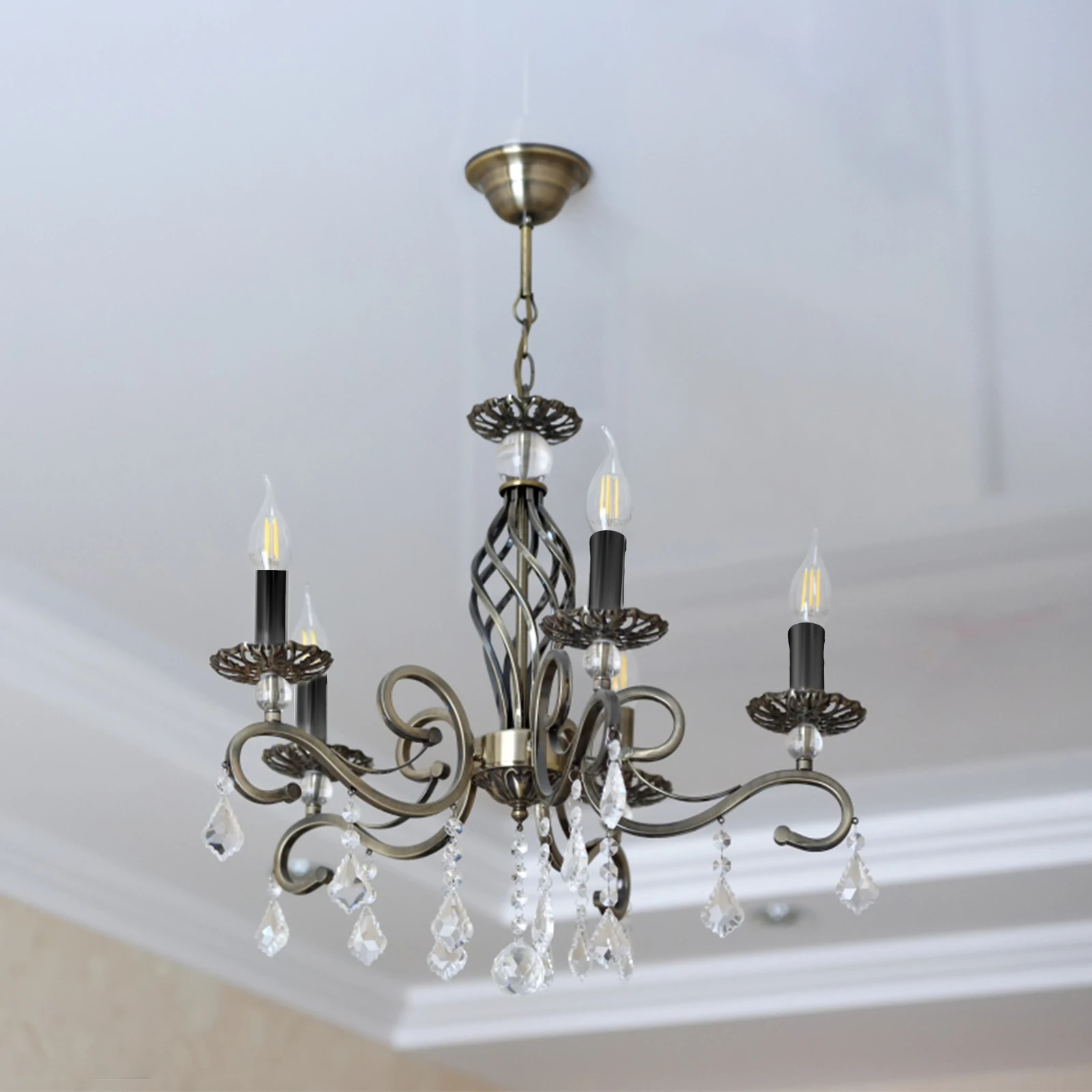 

6pcs Gold Crystal Chandeliers Covers Tube Frosted Lamp Base Sleeves Flanging Metal Candelabra Sockets Lighting