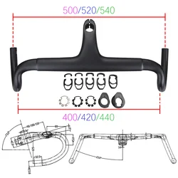 BALUGOE Full Internal Cable Routing Road Bicycle Handlebars GravelRoad Mountain Bike Handlebar 25 Degrees Cycling Accessories