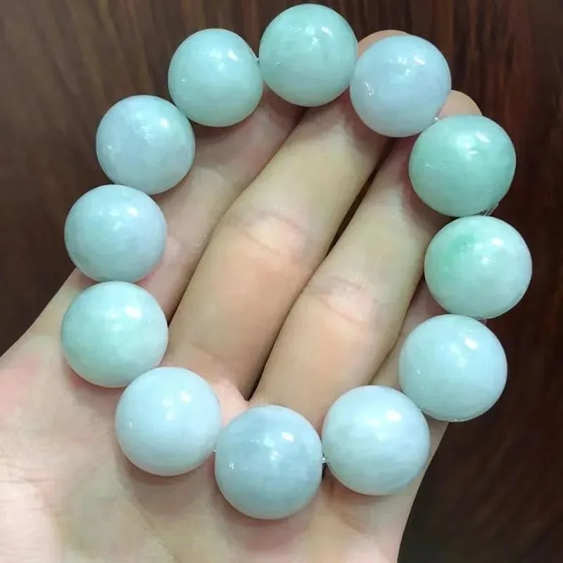 

Customized Natural Burma Emerald 18mm Round Beads Elastic Bracelet Jade Necklace Jewellery Fashion Man Woman Luck Amulet New