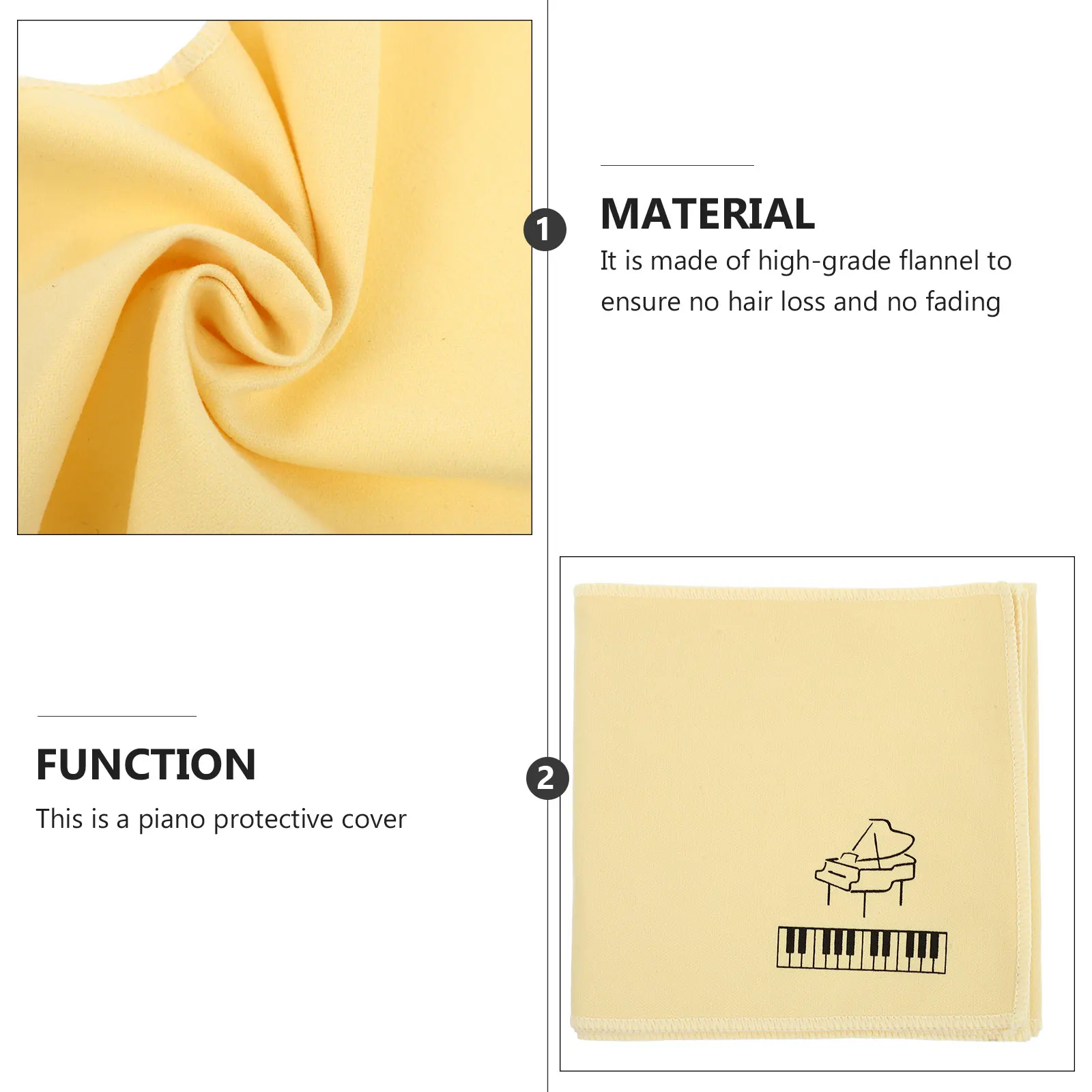 

Keyboard Piano Cloth Decorative Cover Creative Dirt-proof Adjustable Accessory Yellow Protective for