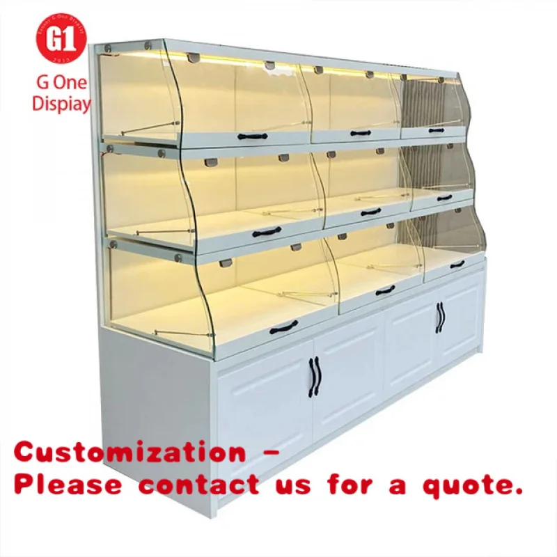 custom.Modern Bakery Display Counter Design Tempered Glass Bakery Display Cabinet Eco-friendly Bread Showcase Sale