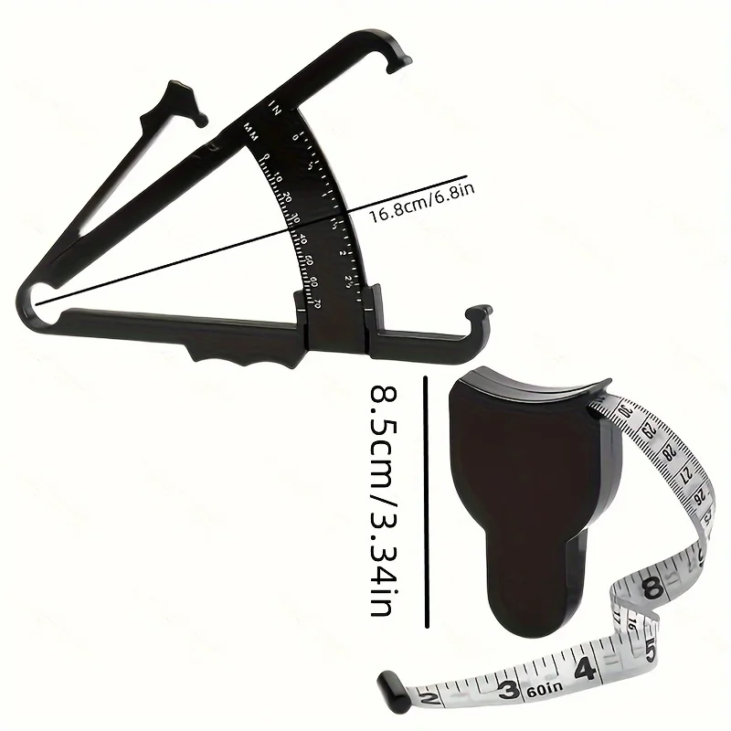Körperfett-Kaliper und Taillenmessband-Set - Handgehaltener Kombinations-Kaliper und Messband, Tragbares Fitness-Messwerkzeug – Detail 7