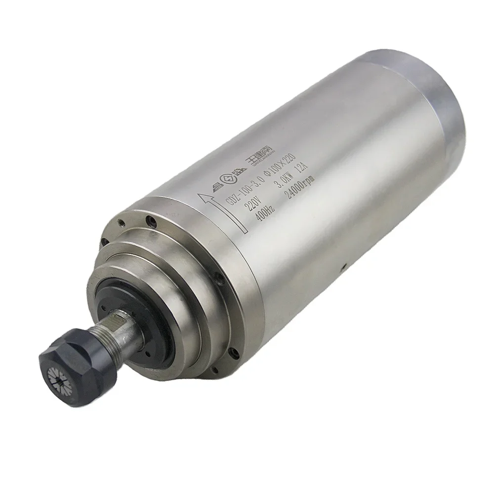 3KW ER20 Water Cooling CNC Spindle Motor Kit 3KW CNC Spindle Motor with 3.7kw VFD 80w Water Pump 100mm Clamp 13PCS ER20 Collets