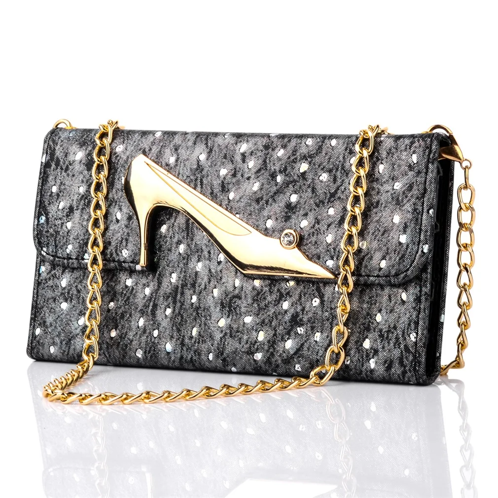 Mới Ví Đựng Thẻ Ví Da Ốp Lưng Với Dây Chuyền Dành Cho iPhone 6 S Cao Gót Bán Buôn