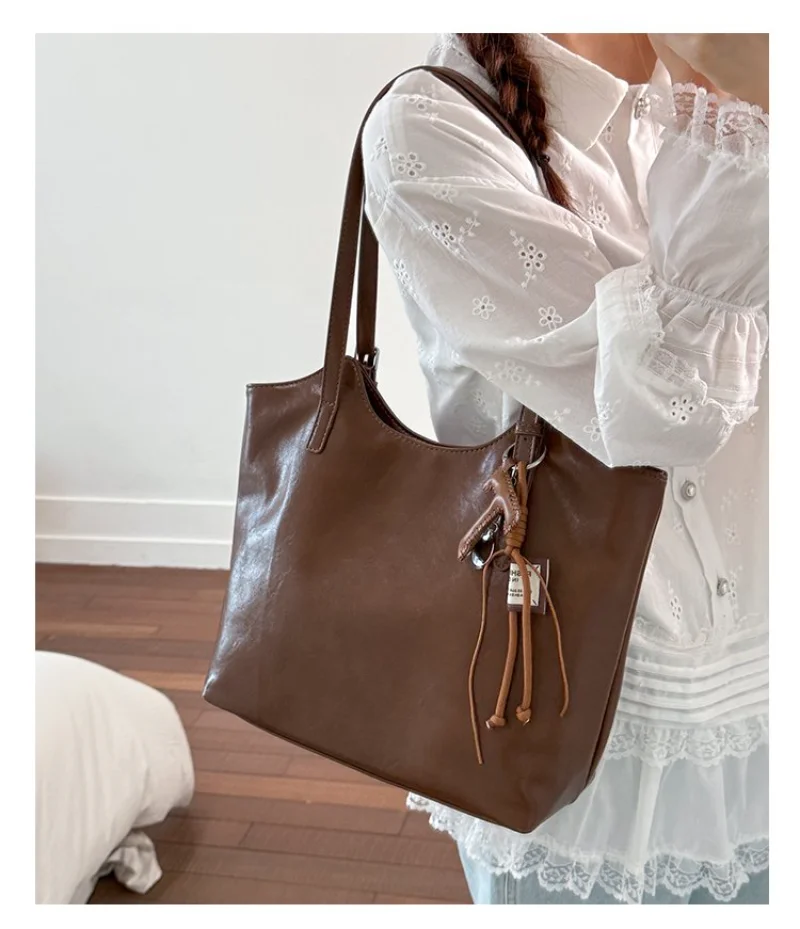 

Сумка-тоут из мягкой кожи цвета карамели с регулируемыми ремнями, женская повседневная сумка через плечо для работы, учебы, путешествий и ежедневного использования