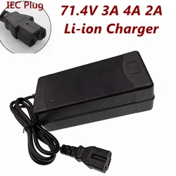 71.4V 3A 4A 2A Li-ion Charger 17S 61.2V 62.9V 3A Lithium Chargers T/PC/IEC 3Pin Connector