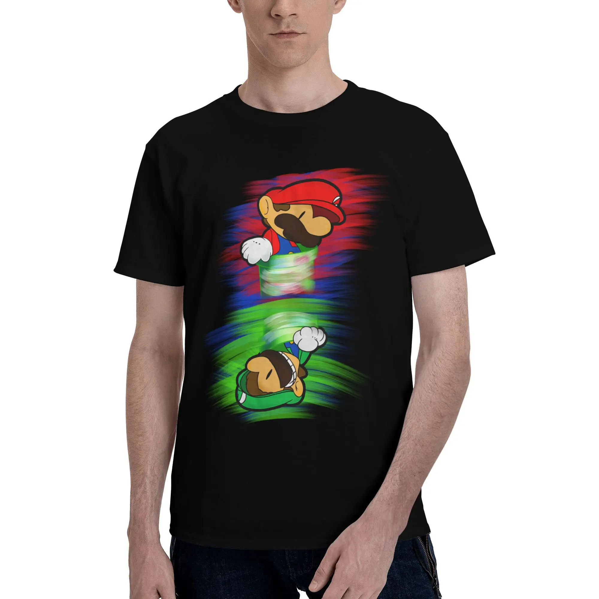 

Custom Handsome M-Marioed T Shirt Men Short Sleeve Cotton T-shirt Casual Funny Cartoon Tee Tops Fashion Tshirts