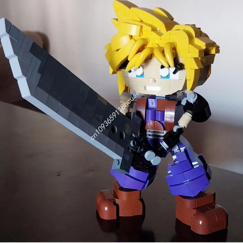 

542 шт. MOC BrickPop Cloud Strife Finals Fantasyss VII Brickheadz Строительные блоки Рождественское образование креативная идея кирпича подарок