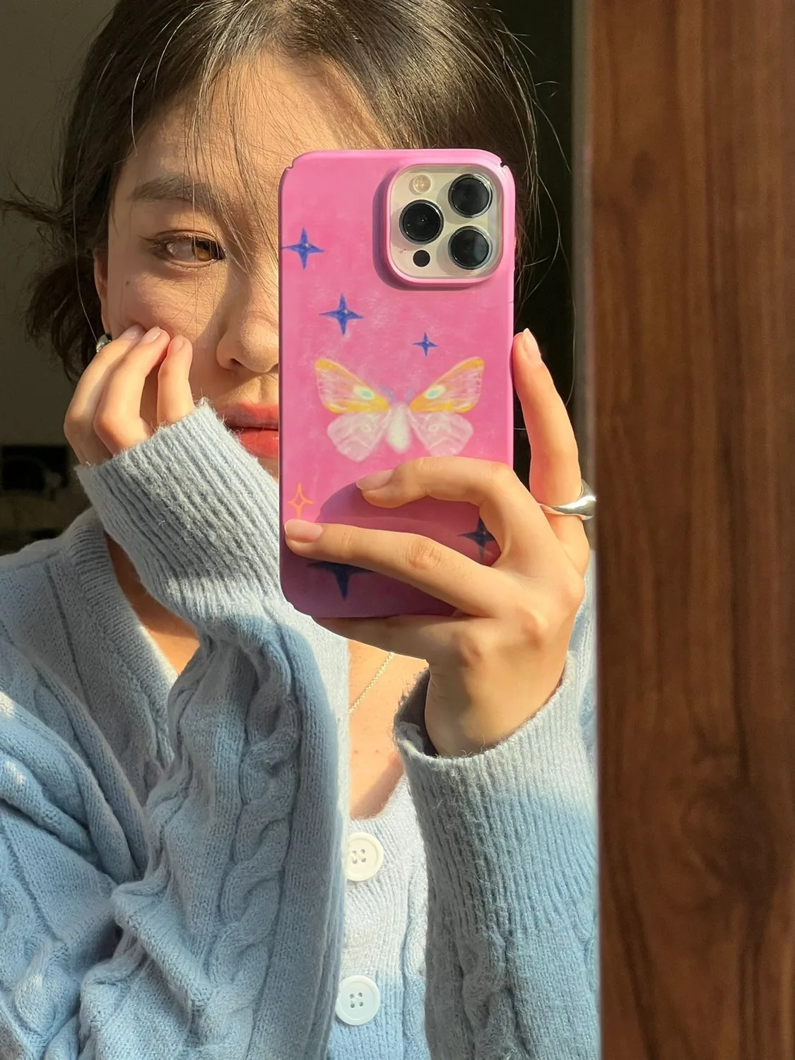 Ins Purple Star Pink Butterfly Case for iPhone 16 15 14 13 Pro Max 12 Mini 11 Pro Plus Shockproof Protective Hard PC Cover