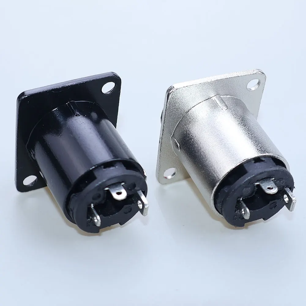 1-2PCS 6.35mm Stereo Female Socket  Audio Jack Panel Mount XLR Connector Speaker Plug Microphone MIC Cable Terminal Chassis - view 5