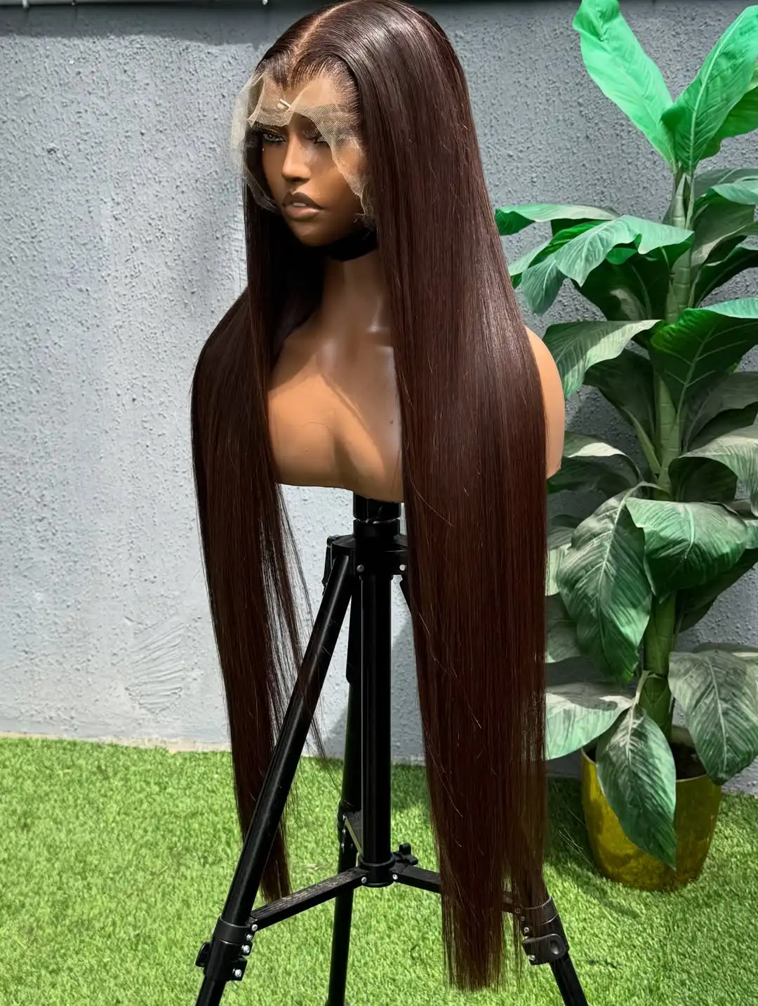 

HD 430 40 Inches Chocolate Brown Bone Straight Lace Front Wigs Human Hair #4 Colored 13x4 13x6 Hd Straight Lace Frontal Wigs