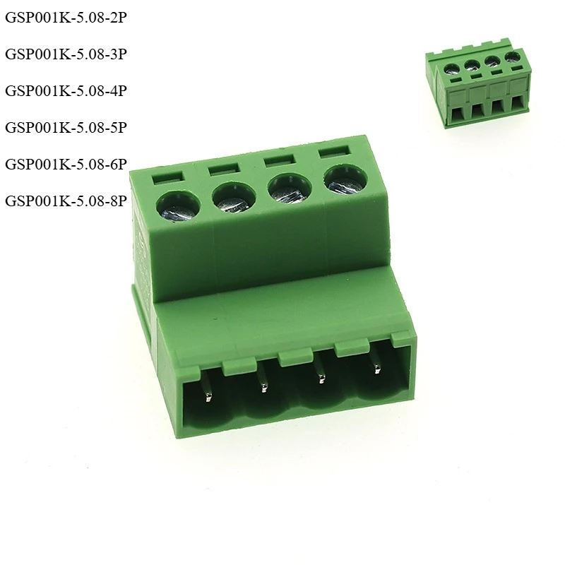 Bloque de terminales enchufable GSP001K-5.08, base hembra enchufable macho y hembra rápida 2EDGKR