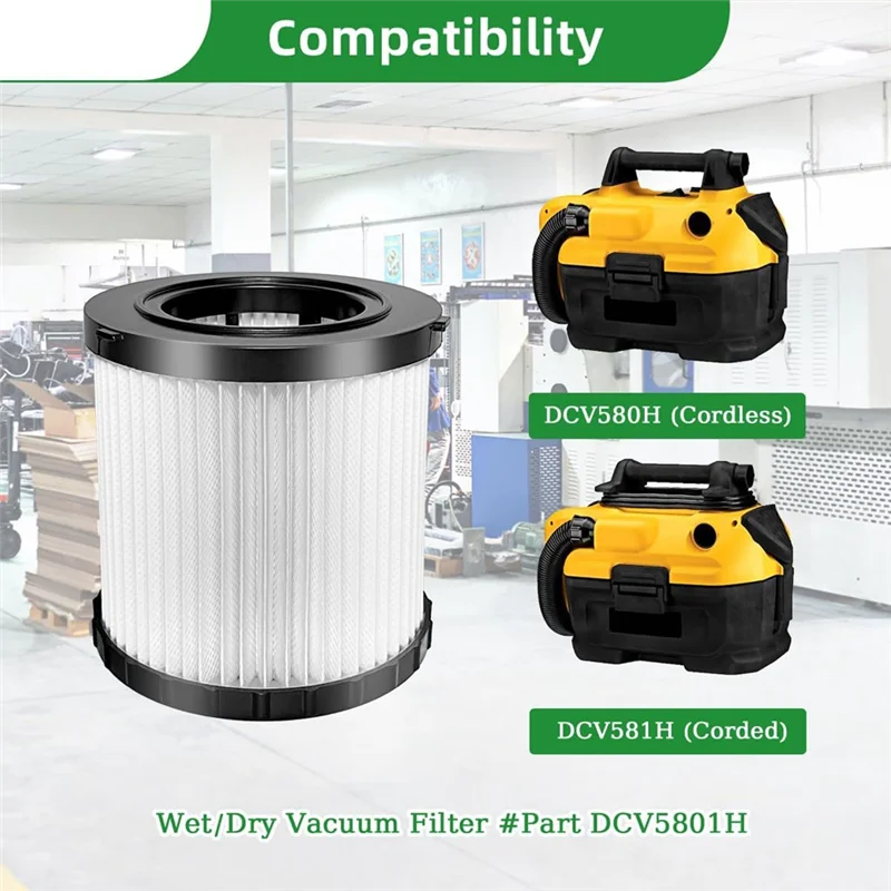 

B98A-3 Pack DCV5801H HEPA-фильтр, совместимый с пылесосами DCV580H, DCV581H 20V MAX для влажной/сухой уборки, с пенопластовыми фильтрами